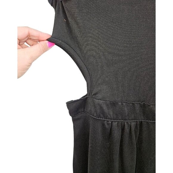 Skiva International Maxi Dress Love XL 14 16 Soft Cut Out Stretch Empire Black - Picture 7 of 15